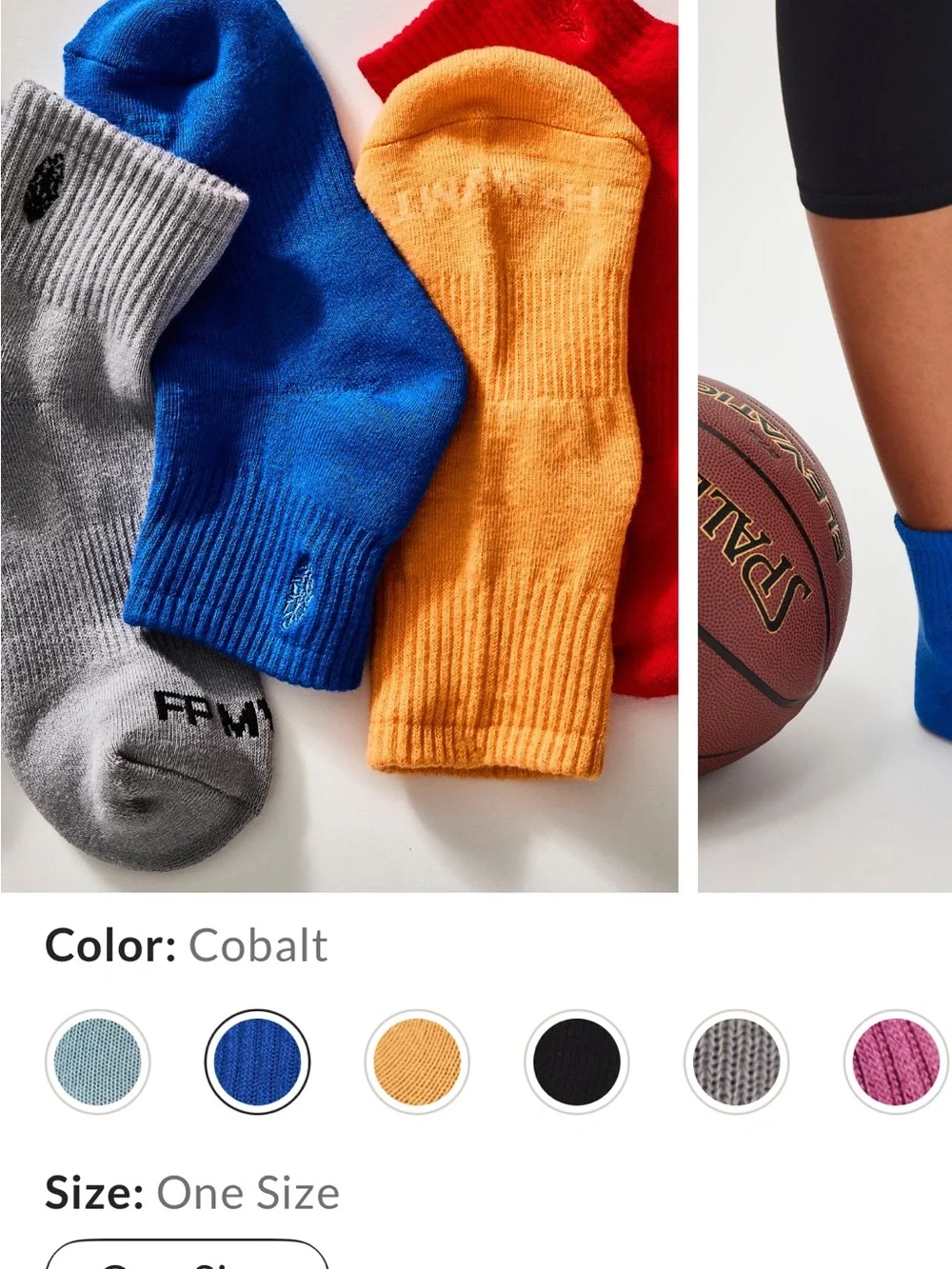 Free People Old Faithful solid Blue Quarter Crew Socks NWT